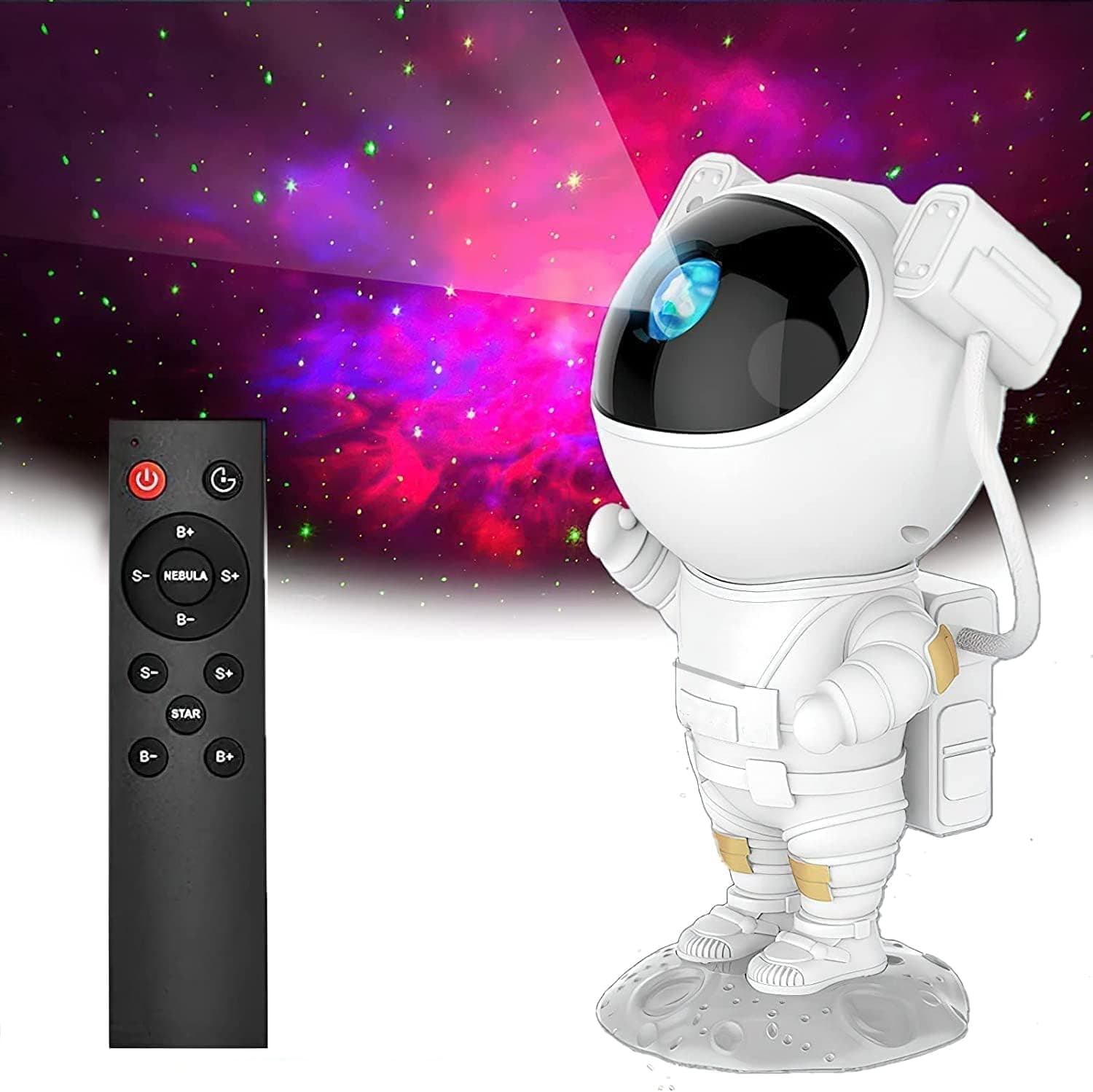 Star Projector Night Light with Timer, Remote Control and 360°Adjustable Design, Astronaut Nebula Galaxy Night Light Projector for Children Adults Baby Bedroom, Party Room and Game Room