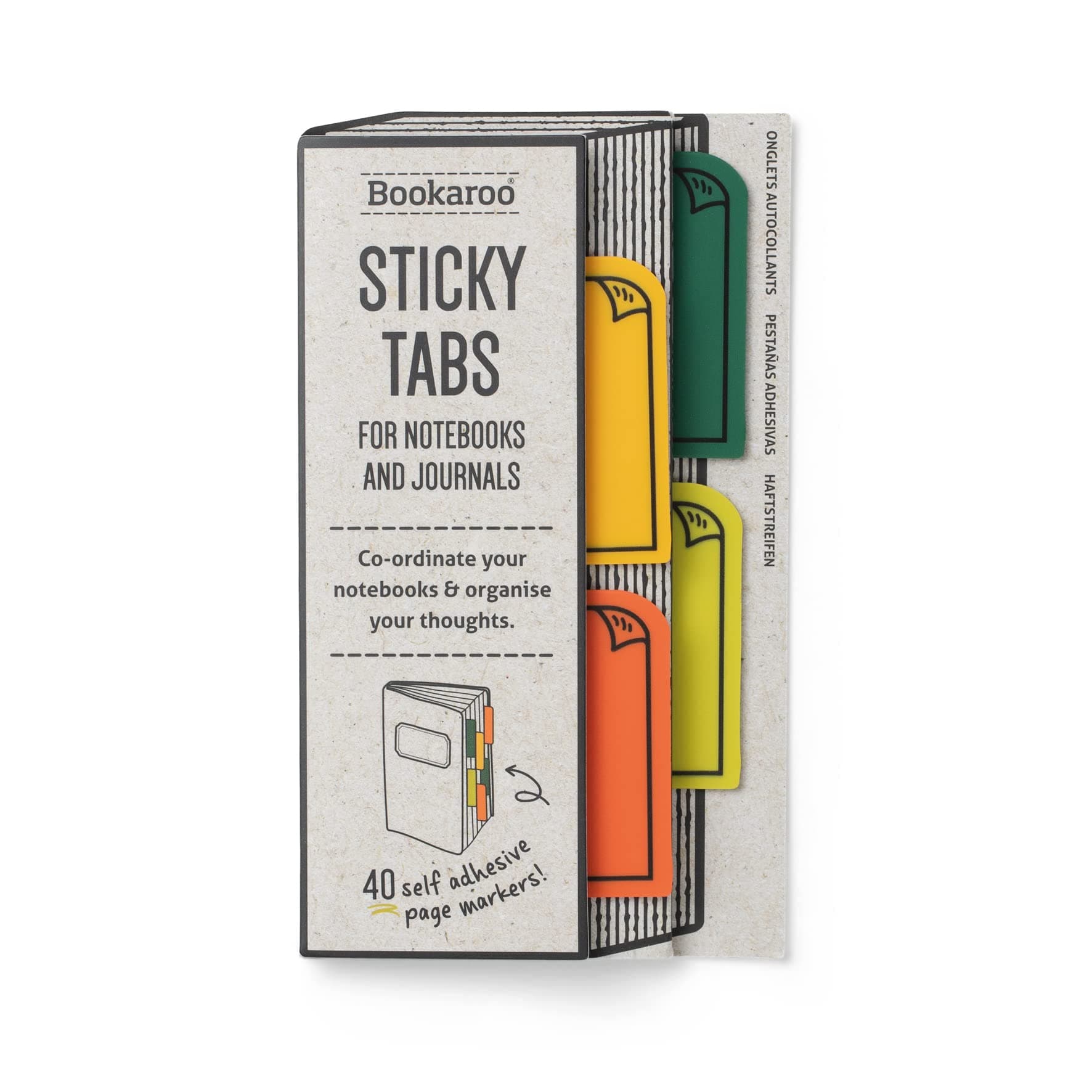 Bookaroo Sticky Tabs - Greens, White