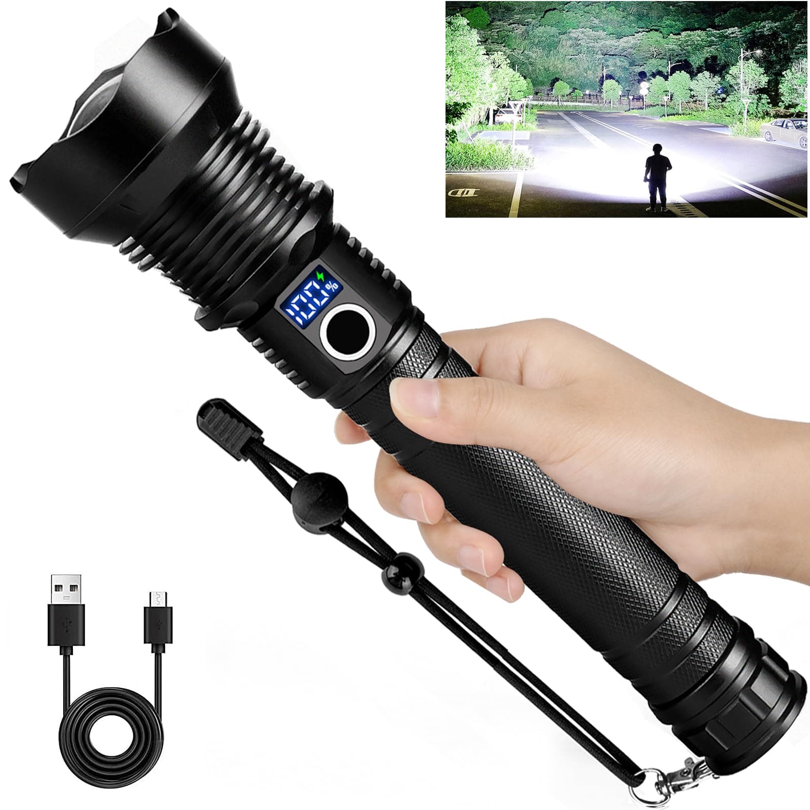 Rechargeable LED Flashlights High Lumens, Super Bright Flashlight with 3 Modes, Powerful Handheld Flashlight for Camping Hiking1