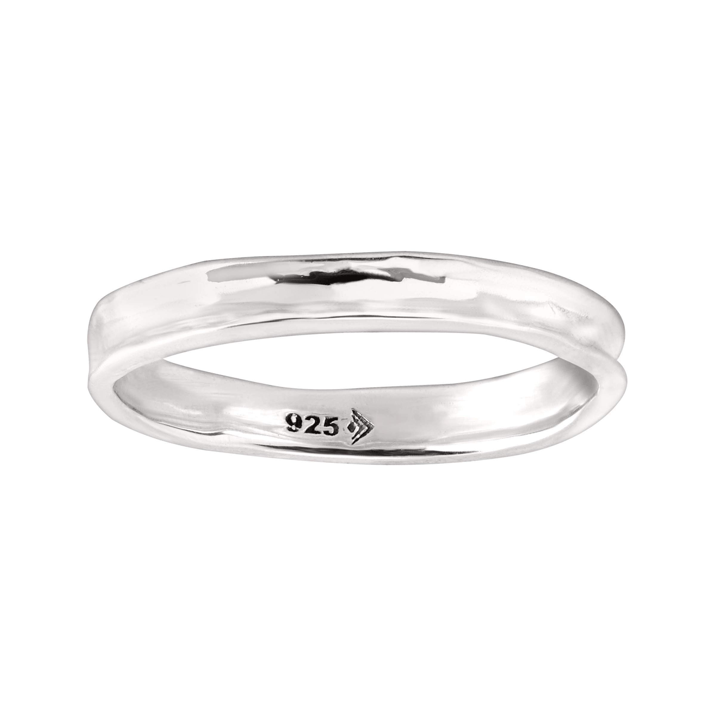 SilpadaStellar Stable' Stacking Ring in Hammered Sterling Silver