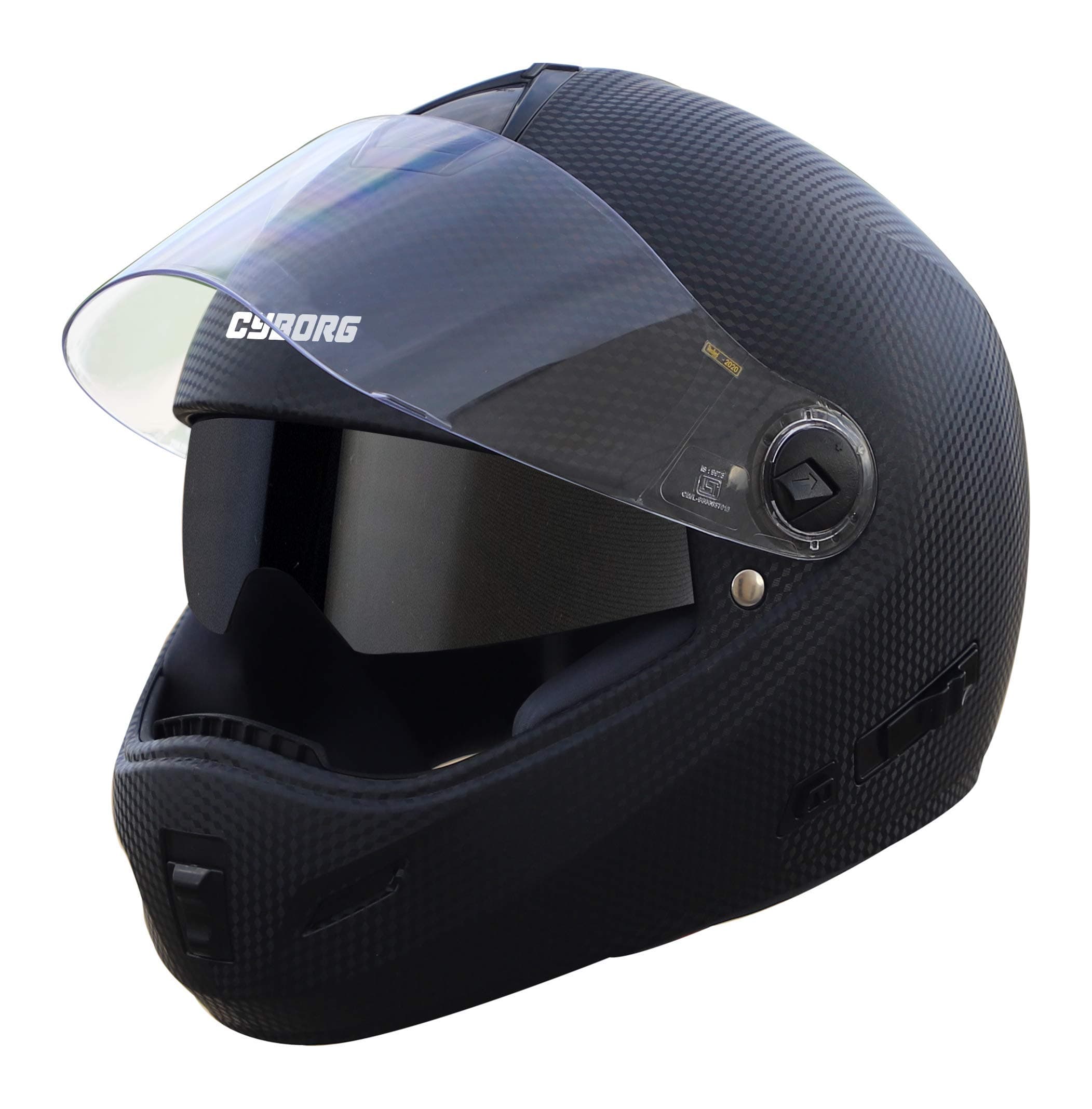 Steelbird Rox Cyborg ISI Certified Full Face Helmet for Men and Women with Inner Smoke Sun Shield and Outer Clear Visor
