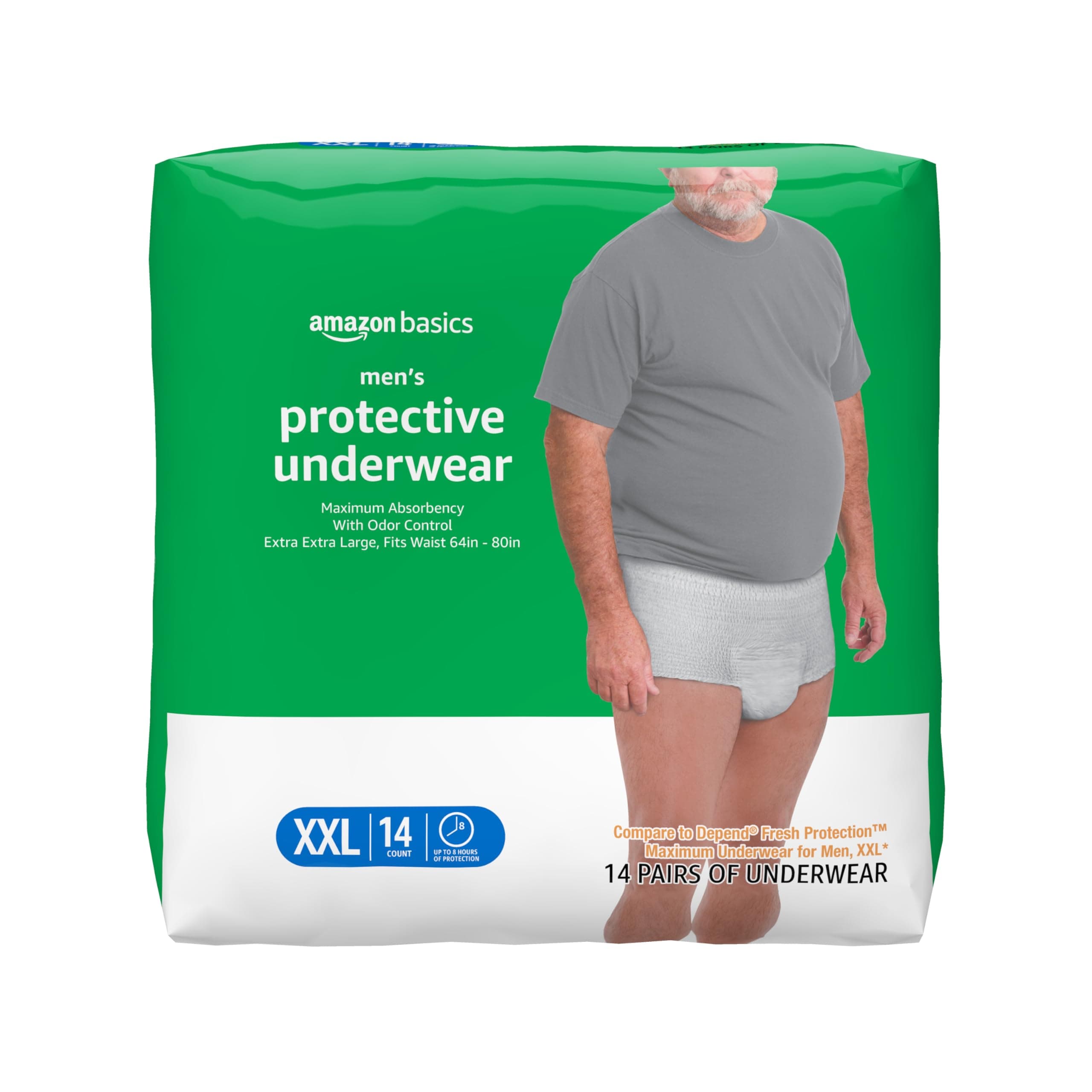 Maximum Absorbency Incontinence Underwear for Men with Leak Protection, 2X-Large, 14 Count