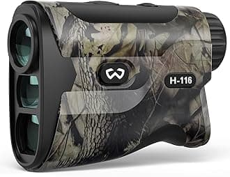 WOSPORTS Hunting Rangefinder, Range Finder for Hunter with Bow Hunting Mode/Distance/Angle/Speed/Scan Multi Functional, 6X Magnification, 1500-Yard