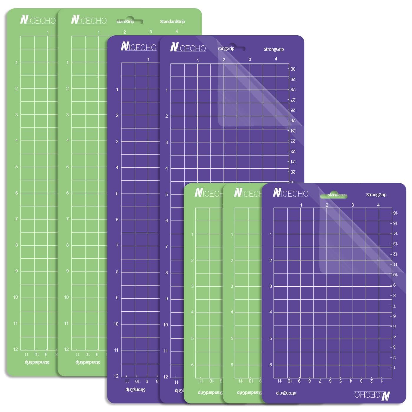 Nicecho Cutting Mat for Cricut Joy 4.5” X12” 4.5”X6.5” (StandardGrip, StrongGrip), 7 Pack Variety Adhesive Cutting Mats Replacement Accessories for Cricut Joy Accessories