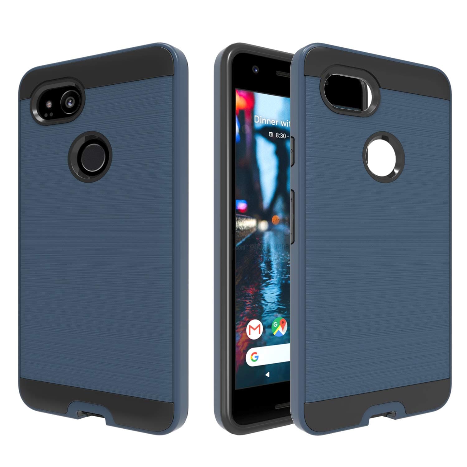 Ayoo Pixel 2 Case,Google Pixel 2 Case,Google Pixel 2 Phone Cases (Not Fit Pixel 2XL), [Drop Protection] Brushed Texture Full-Body Shockproof Protective Cover Design for Google Pixel 2-ZS Metal Slate