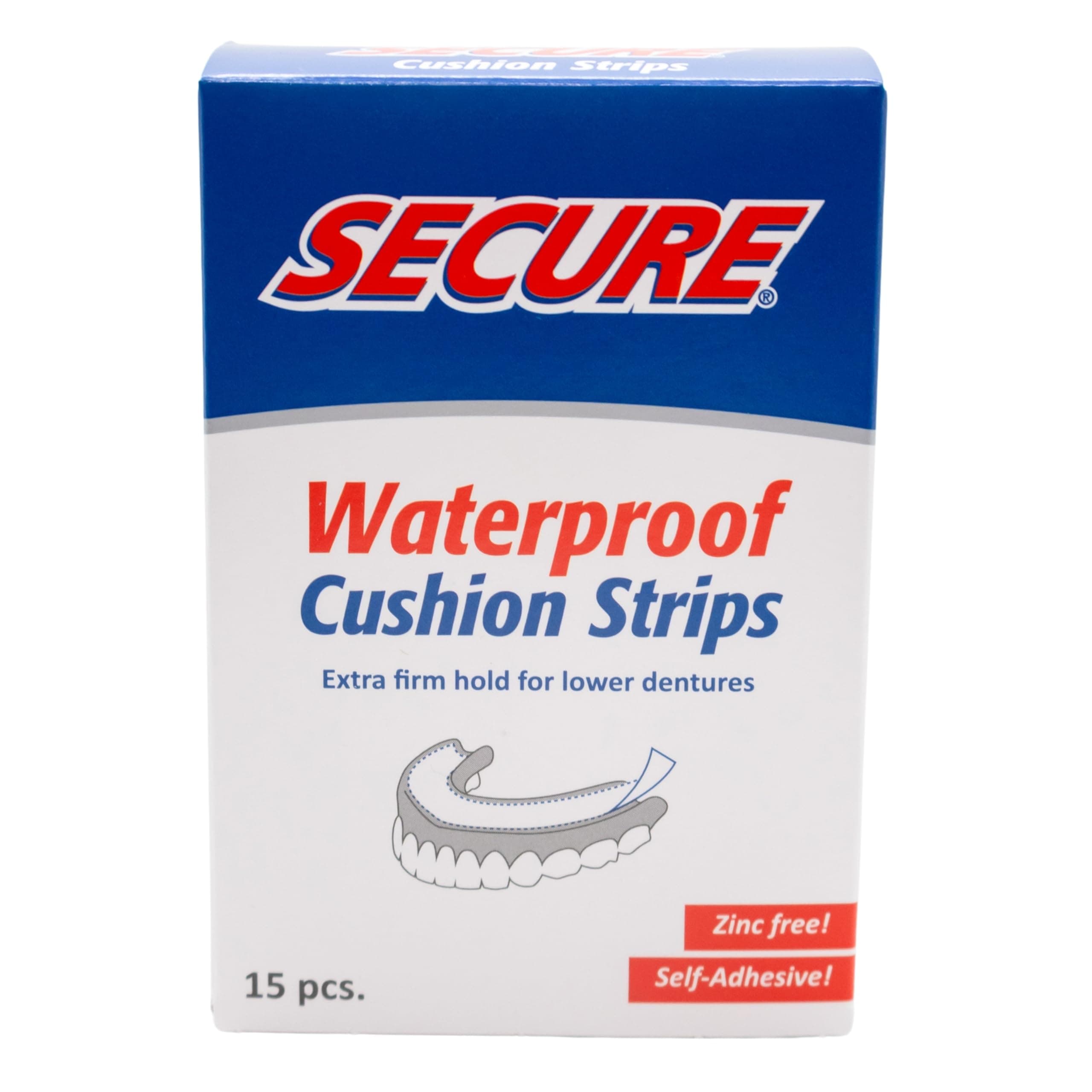 Secure Denture Adhesive, 15 pc, Pack of 3