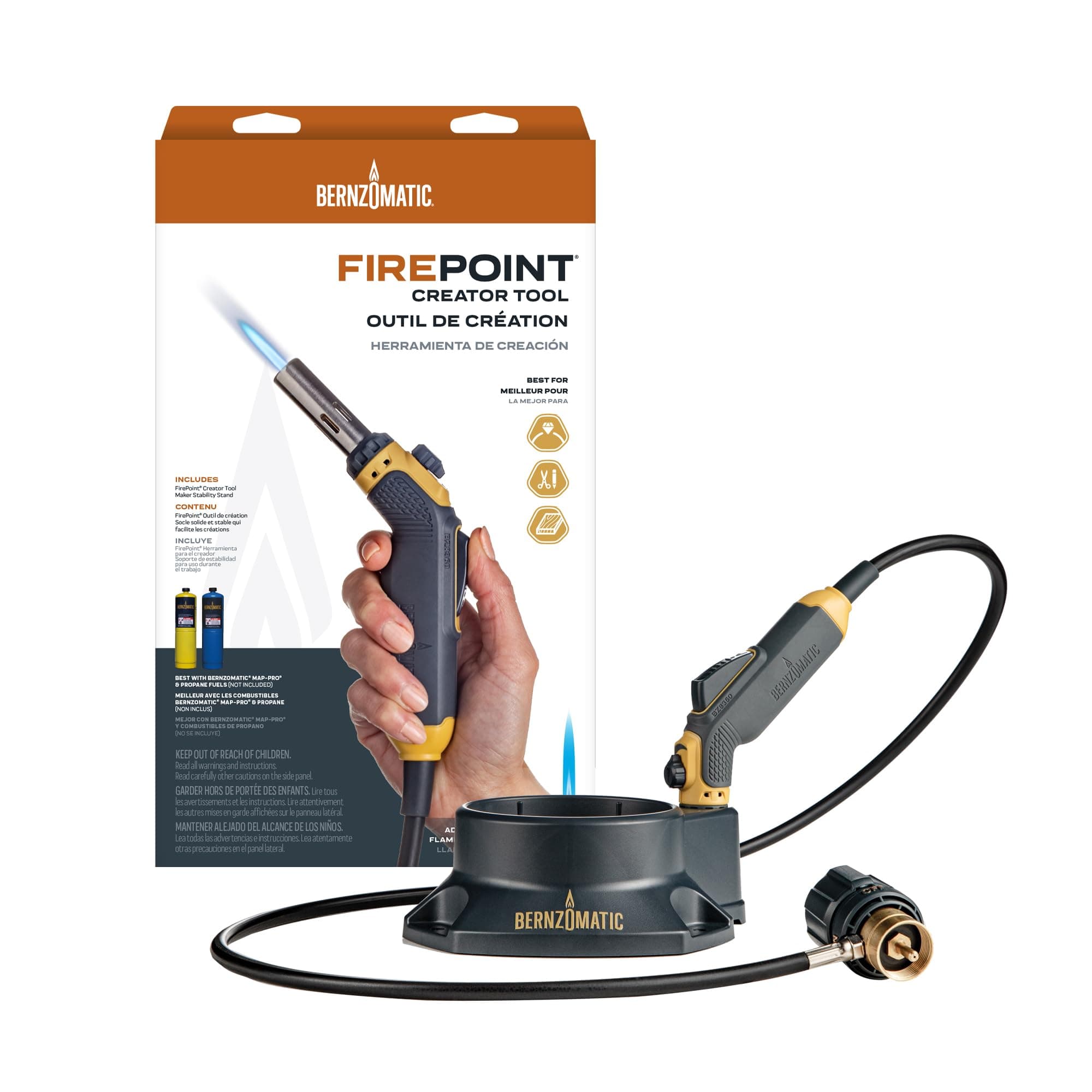Bernzomatic FirePoint Creator Tool, Precision Flame Hand Torch for use with Bernzomatic MAP-Pro or Propane Fuel (Firepoint Tool)