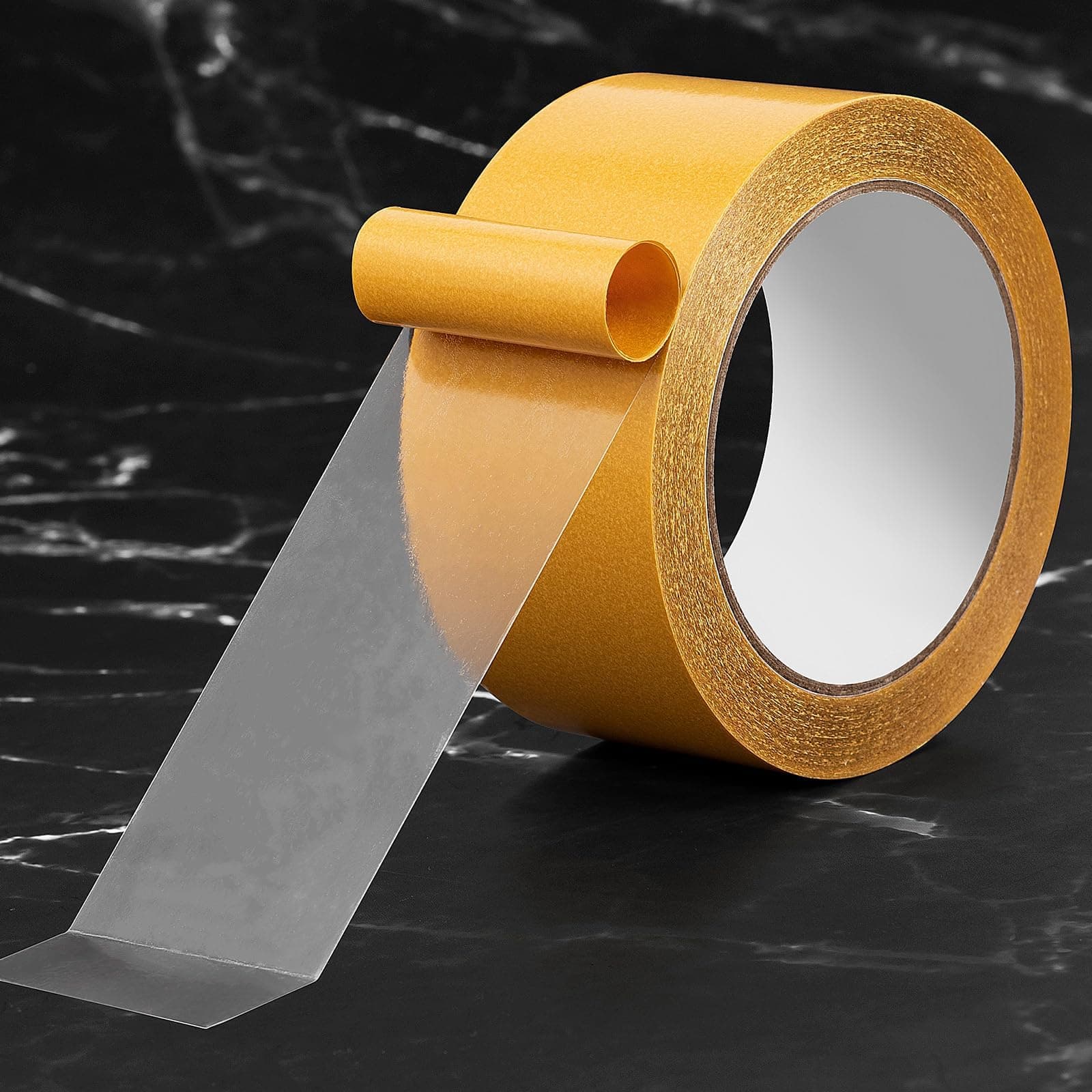 Ultra Thin Clear Double Sided Tape Heavy Duty 2" x 66' Double Sided Strong Stick Mount Adhesive Tape for Rug Fixing, DIY Crafts, Posters, Art, Fixing Clothes, Photo Sticking, Scrapbooking, Gift