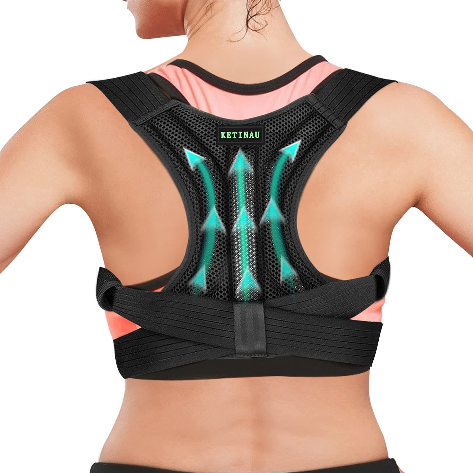 Posture Corrector Back Brace for Men and Women, Adjustable Upper Posture Support，Posture Back Straightener Fully Adjustable Effective and Comfortable Back Shoulder Clavicle Support &Neck Pain Relief (Large)