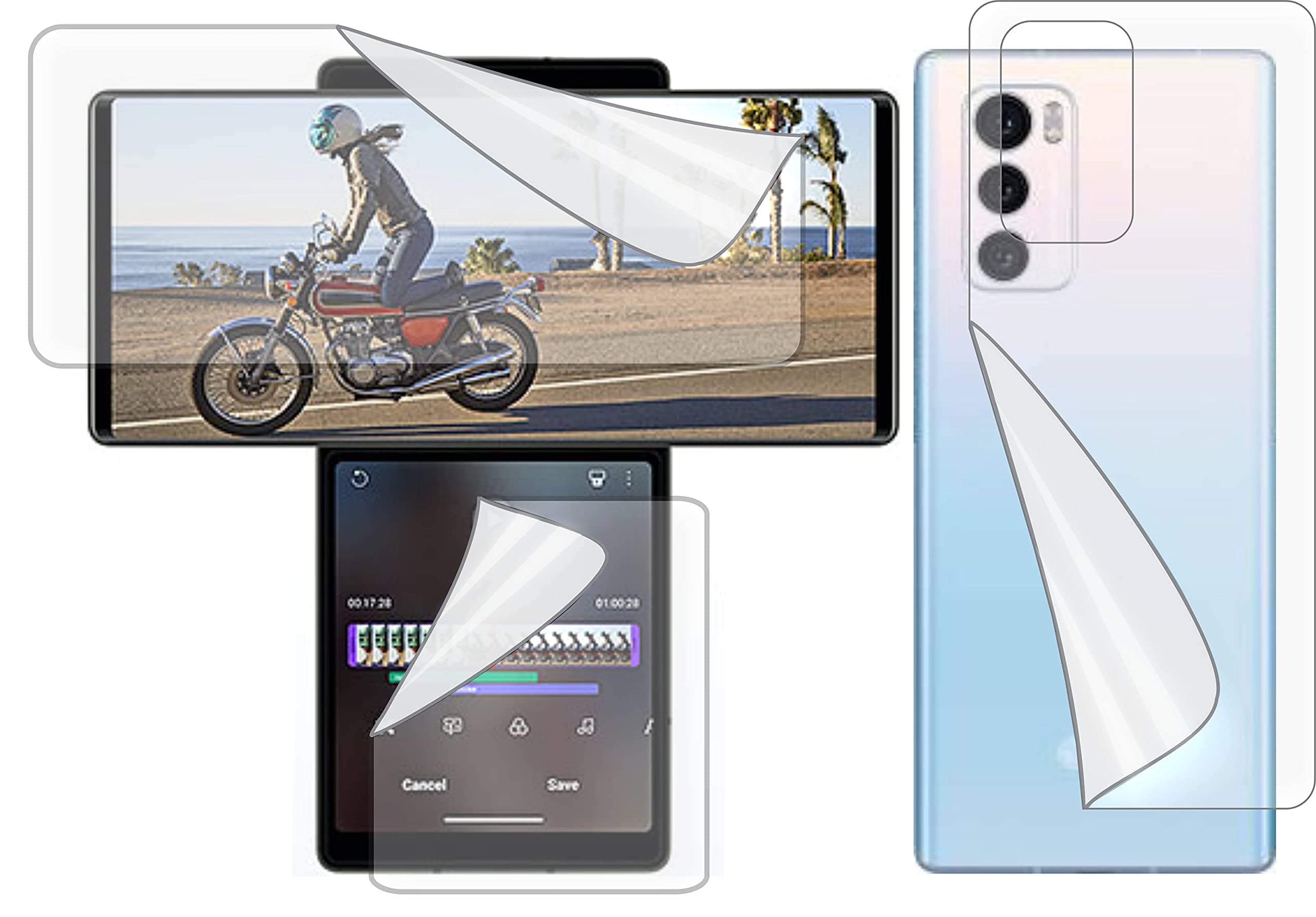 Hydrogel Screen Guard Compatible With LG WING 5G Front & Back Edge to Edge Screenguard, Front Hyrdogel TPU & Matte Finish Back Skin Combo, Not a Tempered Glass, Full Screen Protector