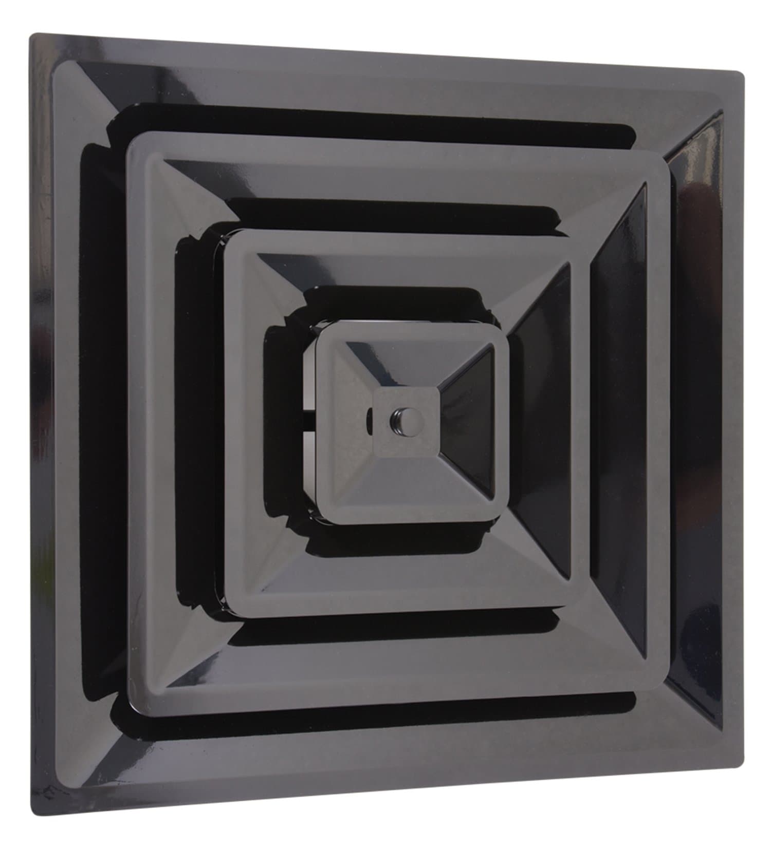 2'x2' Lay-In 3 Cone Supply with 6" Pre-Molded Boot, ABS Plastic Supply Grille, Ceiling Diffuser for Air Vent, Ideal for Heating, Cooling, and Ventilation, Home Improvement, Black