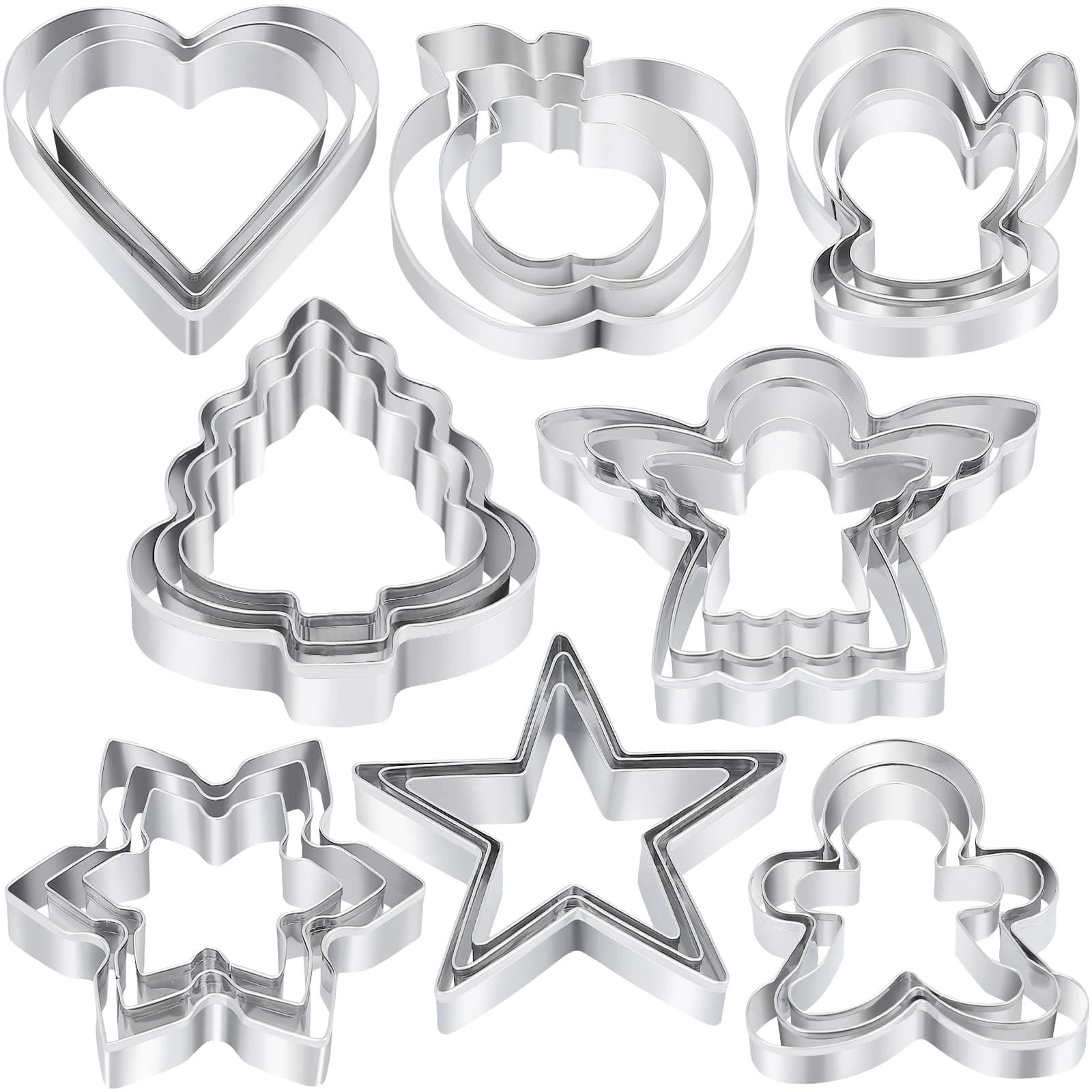 24 PCS Christmas cookie cutters Set