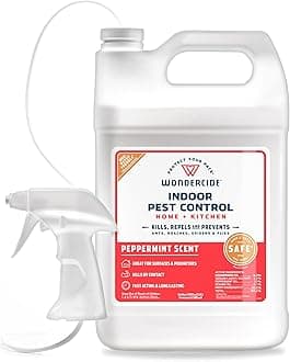 Indoor Pest Control Spray for Home and Kitchen - Ant, Roach, Spider, Fly, Flea, Bug Killer and Insect Repellent - with Natural Essential Oils - Pet and Family Safe — Peppermint 128 oz