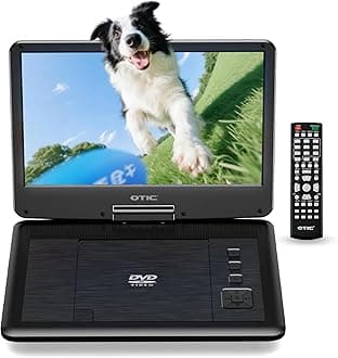 OTIC 13" Portable DVD Player with 11.6" HD Swivel Screen, DVD Player for Car, 6-Hour Rechargeble Battery, Support DVD/CD/USB/SD Card, Remote Control,Dual Stereo Speakers, Black