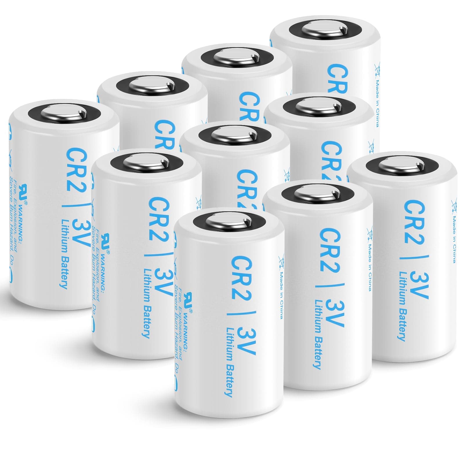 CR2 Battery 10 Pack CR2 3V Lithium Rangefinder Battery Long Lasting Power for Golf Range Finders,Alarm System, Monitor, Sensor