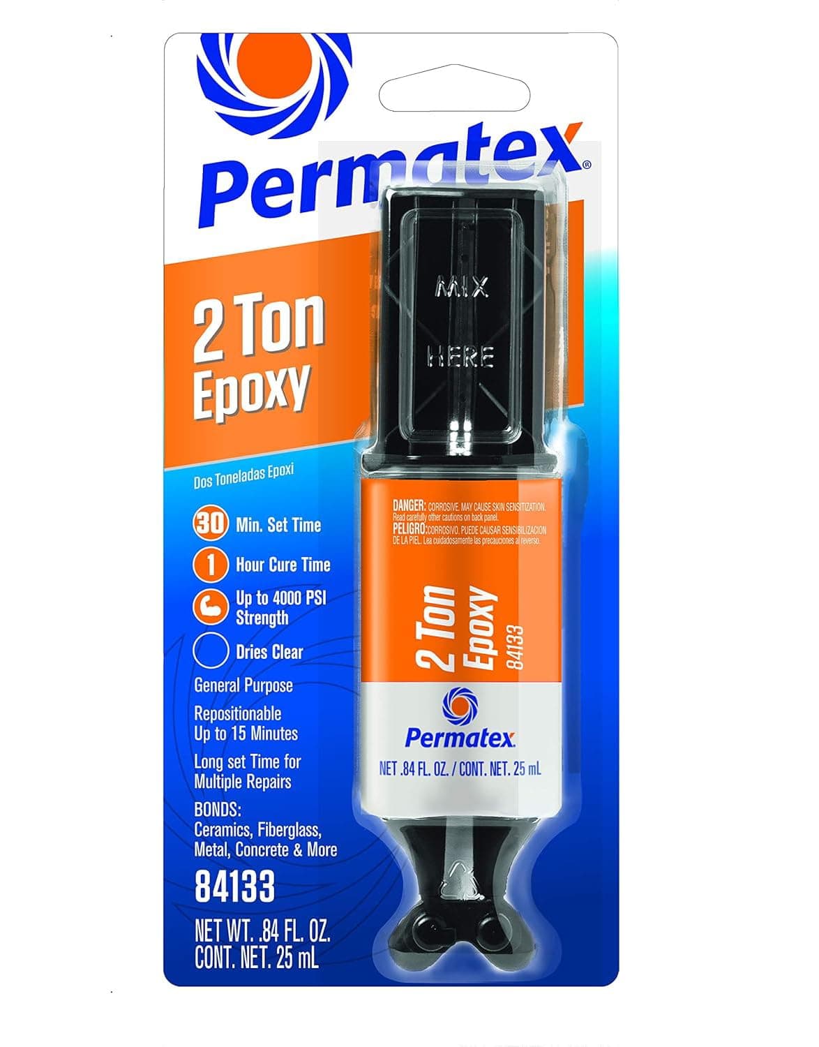 S/S Permatex® - Clear 2 TON Epoxy Glue - High Strength Adhesive - 25ml #84133