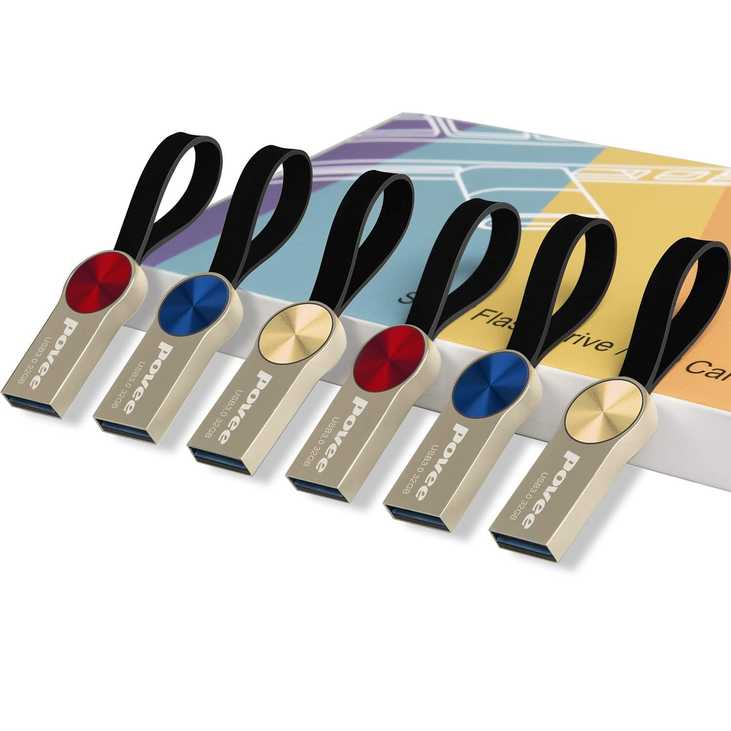 32GB USB 3.0 Flash Drive-6 Pack Metal USB3.0 High Speed Thumb Pen Drive Disk Memory Stick