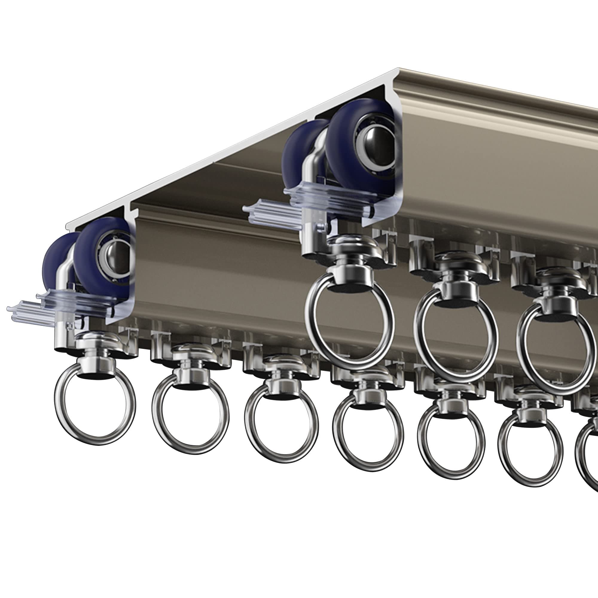 Ceiling Mounted Track System - Double Rails for Curtains & Drapes - Room Dividers - Sliding Curtain Rail for Privacy