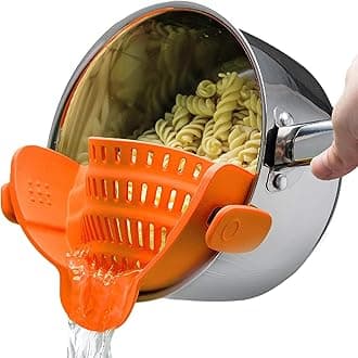 Kitchen Gizmo Snap N Strain Adjustable Silicone Clip On Strainer for Pots, Pans and Bowls - Orange