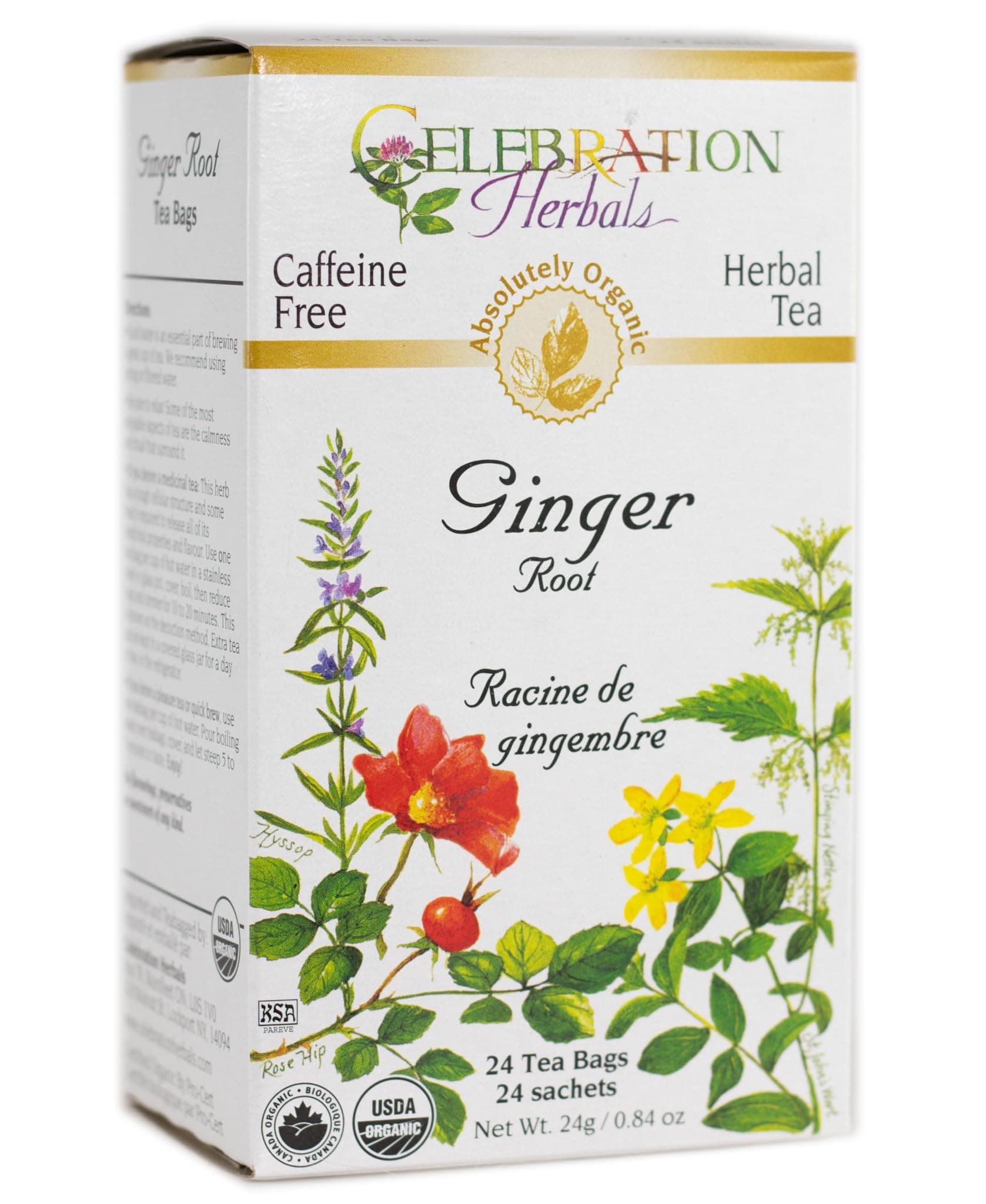 Celebration HERBALS Ginger Root Tea Organic 24 Bag, 0.02 Pound