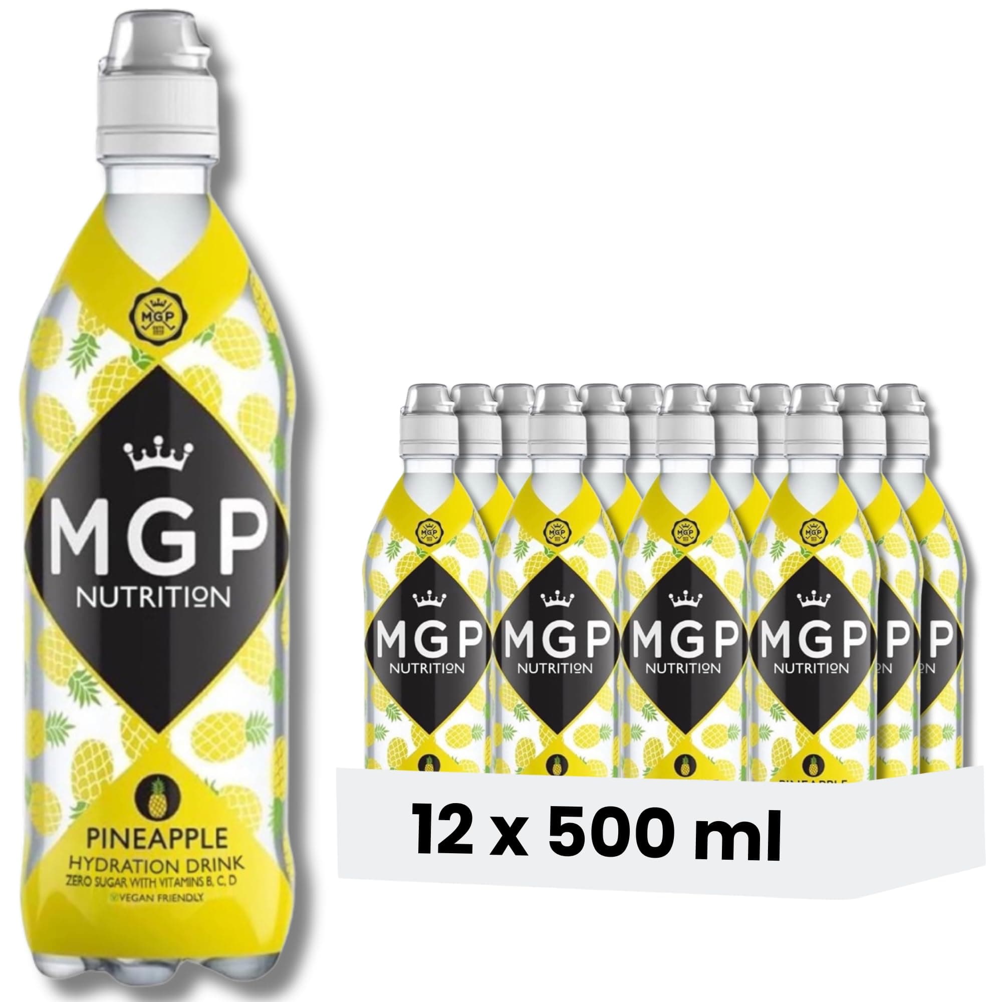 – MGP Sugar Free Hydration Drink With Essential Vitamins, Pack of 12, Sports Recovery Electrolytes, Low Carbs, Fat & Gluten Free, Vegan Friendly, Vitamin C, B3, B5, B1, B6, B12 Supplement, Pineapple