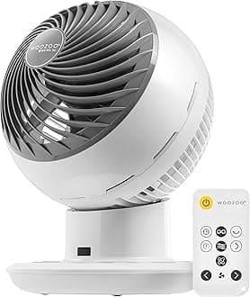 Iris OhyamaWoozoo Compact Personal Oscillating Circulator Fan with Remote, White PCF-SDC15T