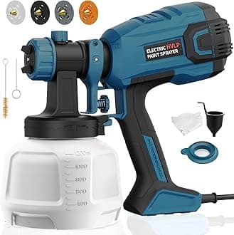 Paint Sprayer, 700W High Power HVLP Electric Spray Gun with Adjustable Spray Width Knob, 40 fl oz Container, 4 Nozzles and 3 Patterns, Easy to Clean,