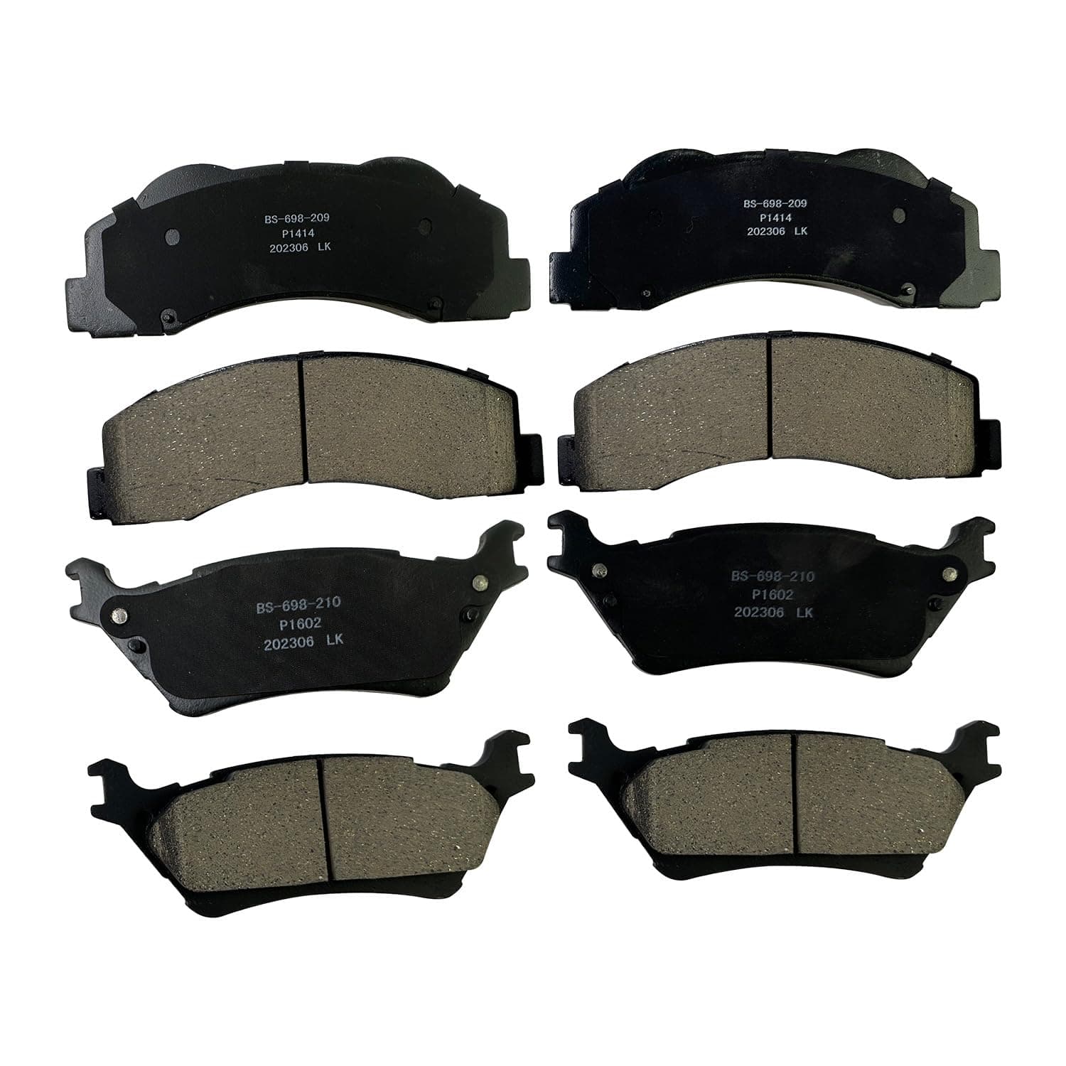 Front and Rear Ceramic Brake Pads for 2012-2020 Ford F150 4X4 Truck, Disc Brake Pad Replacement P-1414, P-1602
