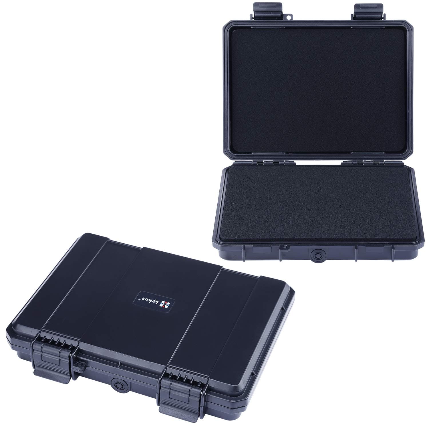 Lykus HC-2110 Mini Hard Case Dry Box with Foam Insert, Interior Size 21x15x3.8 cm, IP66 Splash-Proof