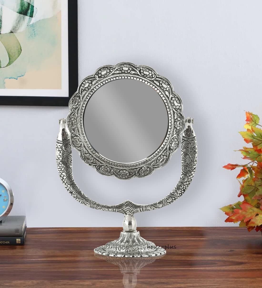 Aluminium Frame Antique Look Table Mirror for Home Decor