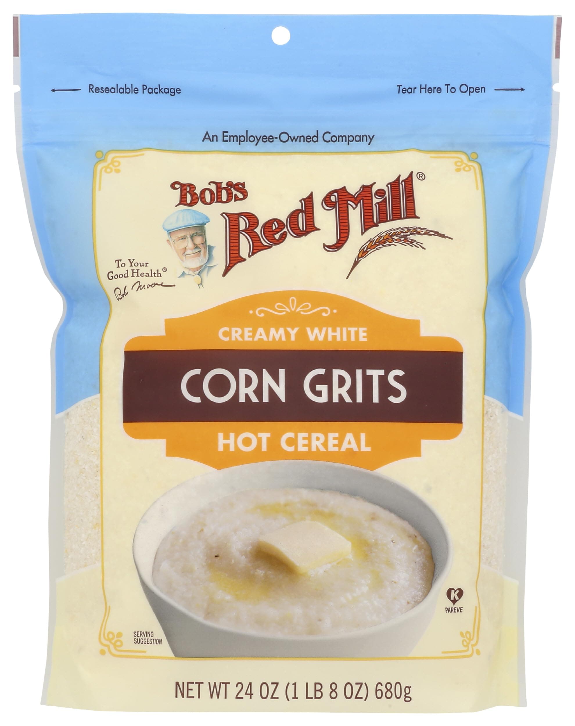 Bob's Red Mill White Corn Grits, 24oz (Pack of 1) - Vegan, Kosher