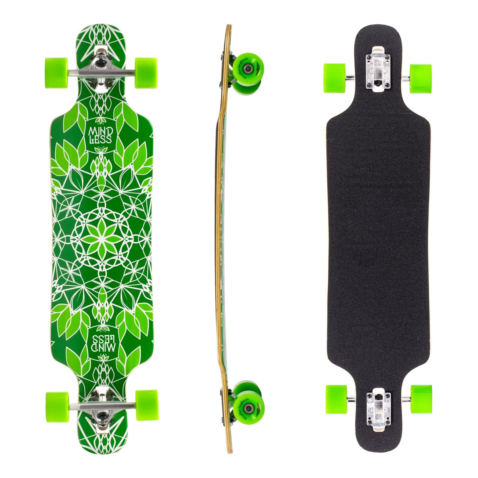 Mindless Sanke Ill | 39” Drop Through Longboard 8 Ply Maple Low Centre of Gravity W 7” DT Trucks For Greater Stability | 70mm 80A Soft Wheels Fast Responsive | Downhill Style City Cruiser
