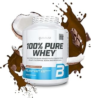 BioTechUSA 100% Pure Whey | Protein Powder with BCAA and Glutamine | Gluten-Free, Palm Oil Free | 21g Protein per Serving, 2.27 kg, Coconut-Chocolate