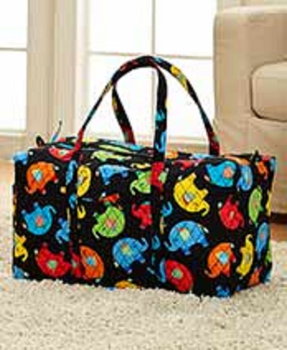 Quilted Oversized Duffle Bag - Elephant