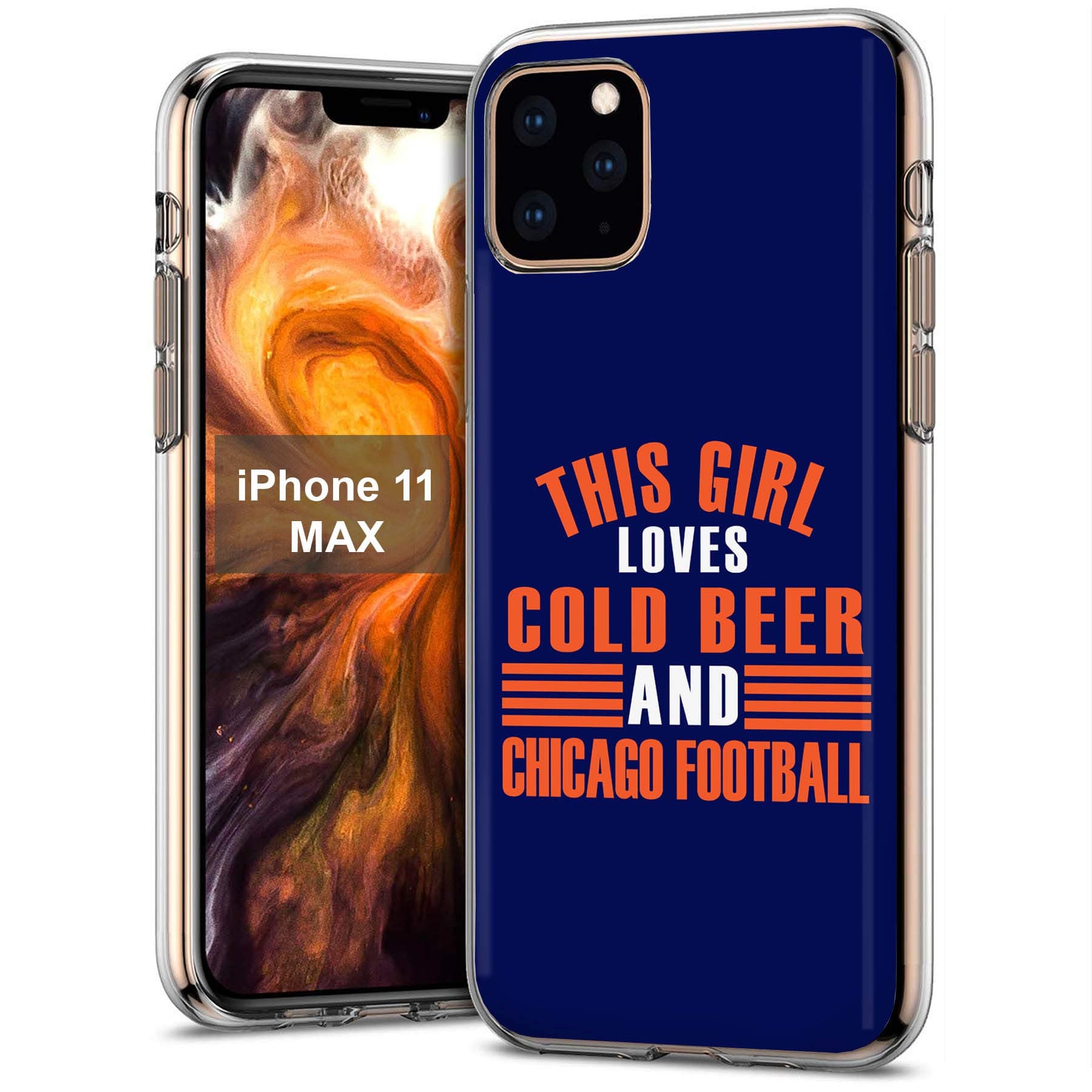 MOBIFLARE Slim Case for Apple iPhone 11 Pro Max, Beer and Football Design Light, Flexible, Corner Protection Thin Gel Phone Case