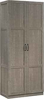 Select 71" Storage Cabinet, Pantry Cabinet Kitchen Storage with Adjustable Shelves, Bathroom Storage Cabinet, in Silver Sycamore