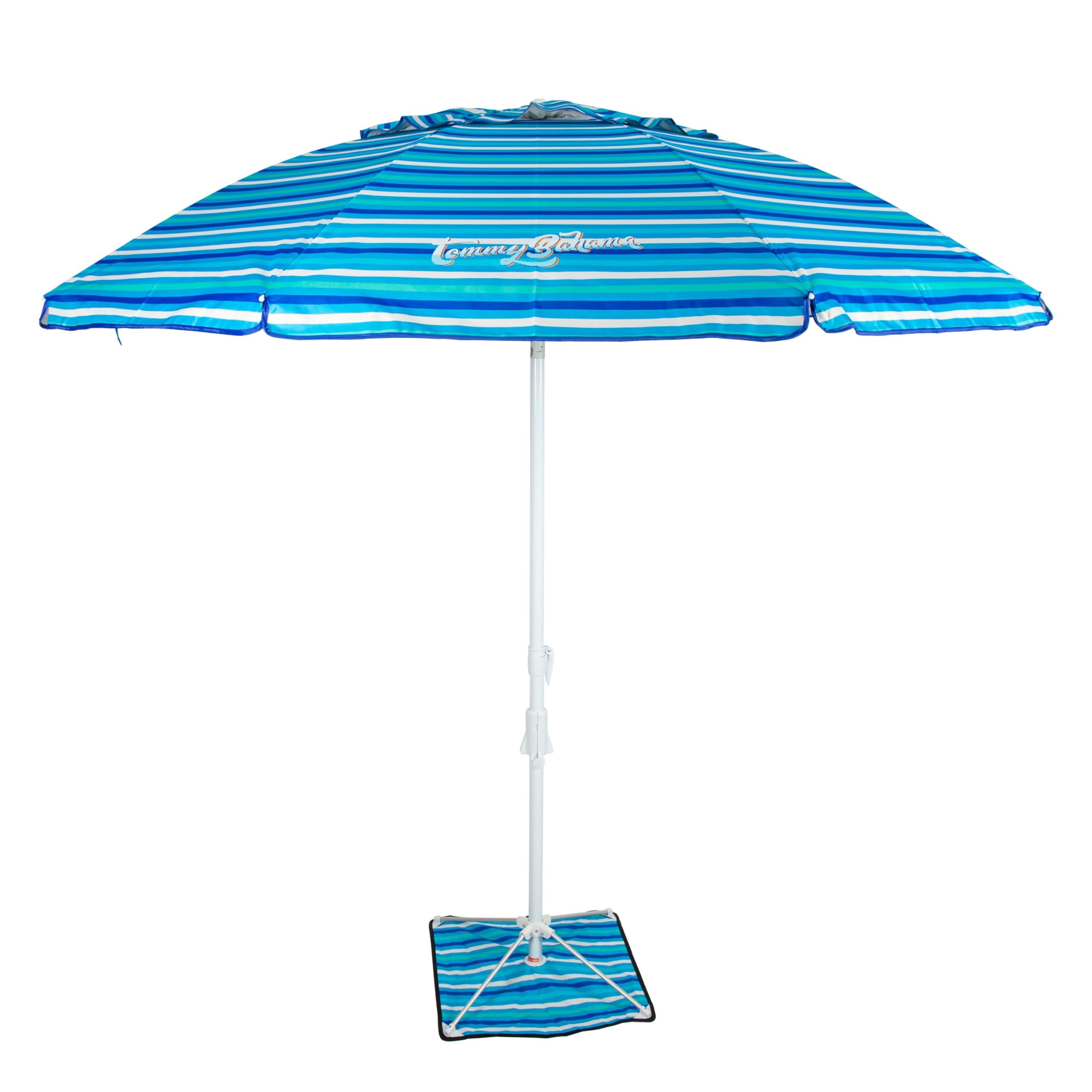 Tommy Bahama ANCHORX Adjustable Beach Umbrella Base System with Sand Anchor and Carrying Bag, SPF 50+ Protection Portable Outdoor Market Umbrella