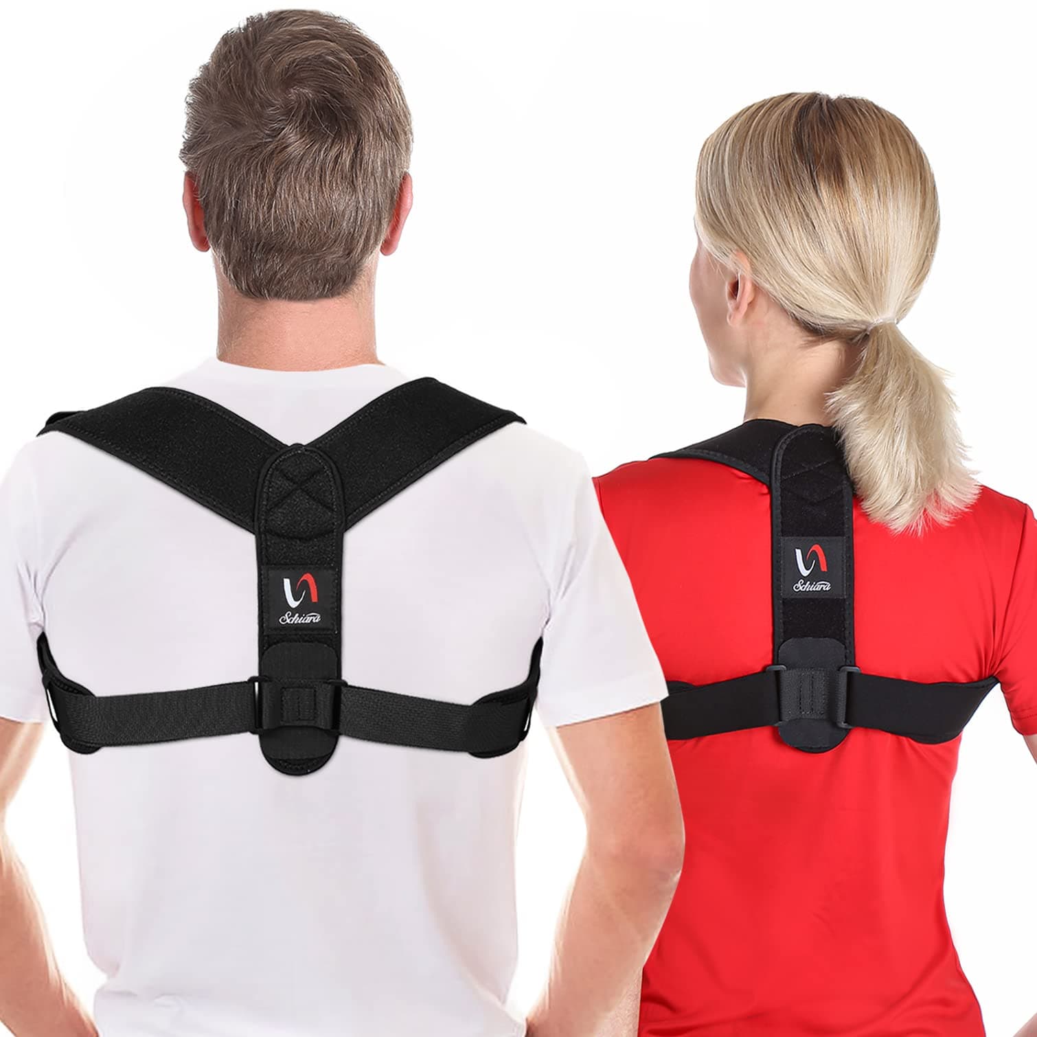 Schiara Posture Corrector for Men and Women, Comfortable Upper and Back Brace, Adjustable Back Support for Back, Shoulder and Neck