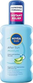 NIVEA SUN After Sun Moisture Spray (200 ml), 48H Moisturising Spray with Organic Hyaluron and Aloe Vera to Soothe, Soften and Relieve Signs of Sun-Stressed Skin