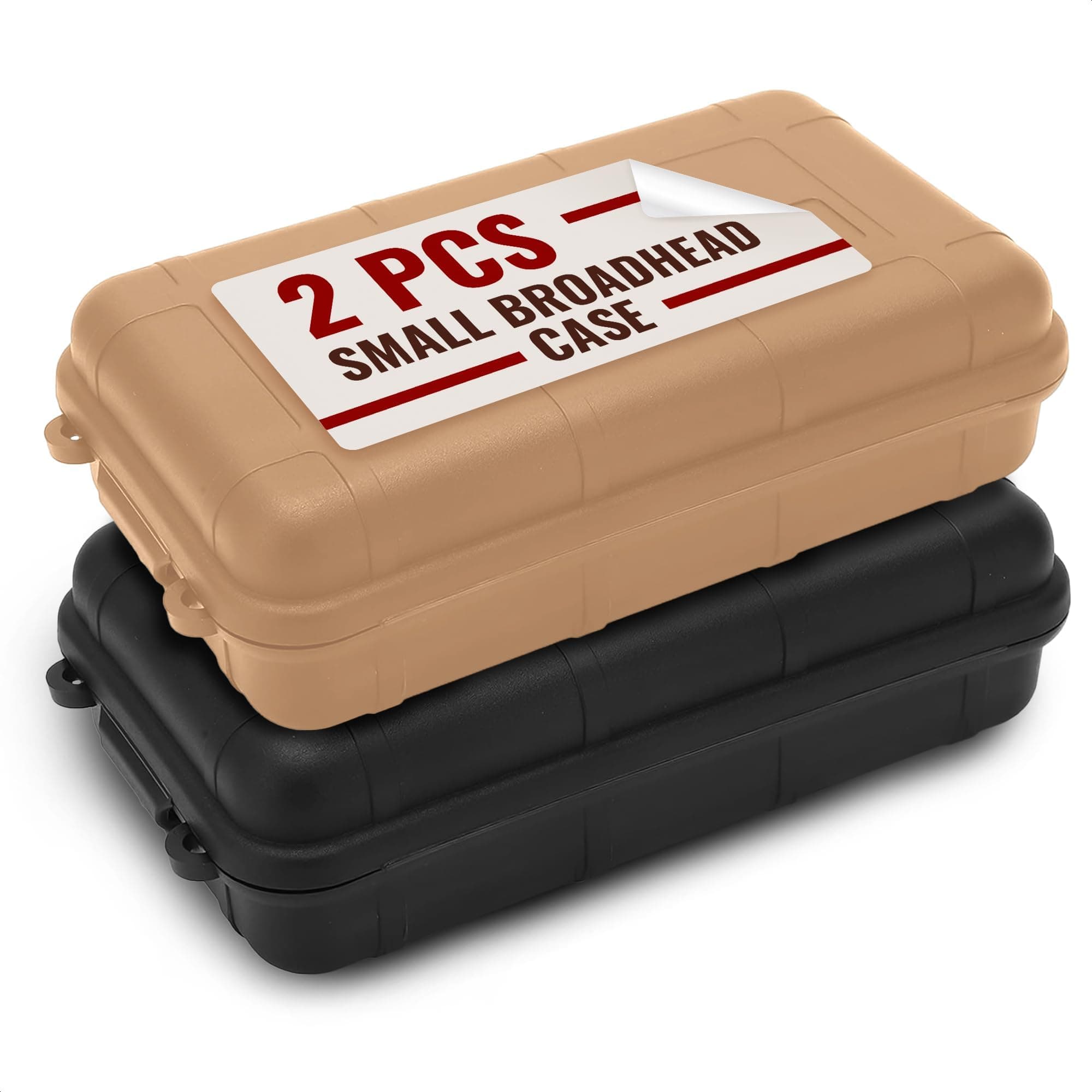 2 Pcs Small Waterproof Box – Compact Size, Lightweight, Easy Carry Geocache Containers 4.92x2.95x1.53", Tether Loops, Foam Padding – Small Hard Case with Foam for Hiking, Travel, Camp & Fishing Gear