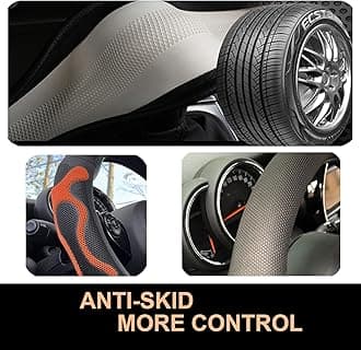 PINCTROT Comfy Grip Steering Wheel Cover, Anti-Slip Design, Universal 14.5-15 Inch(Silicone Orange)