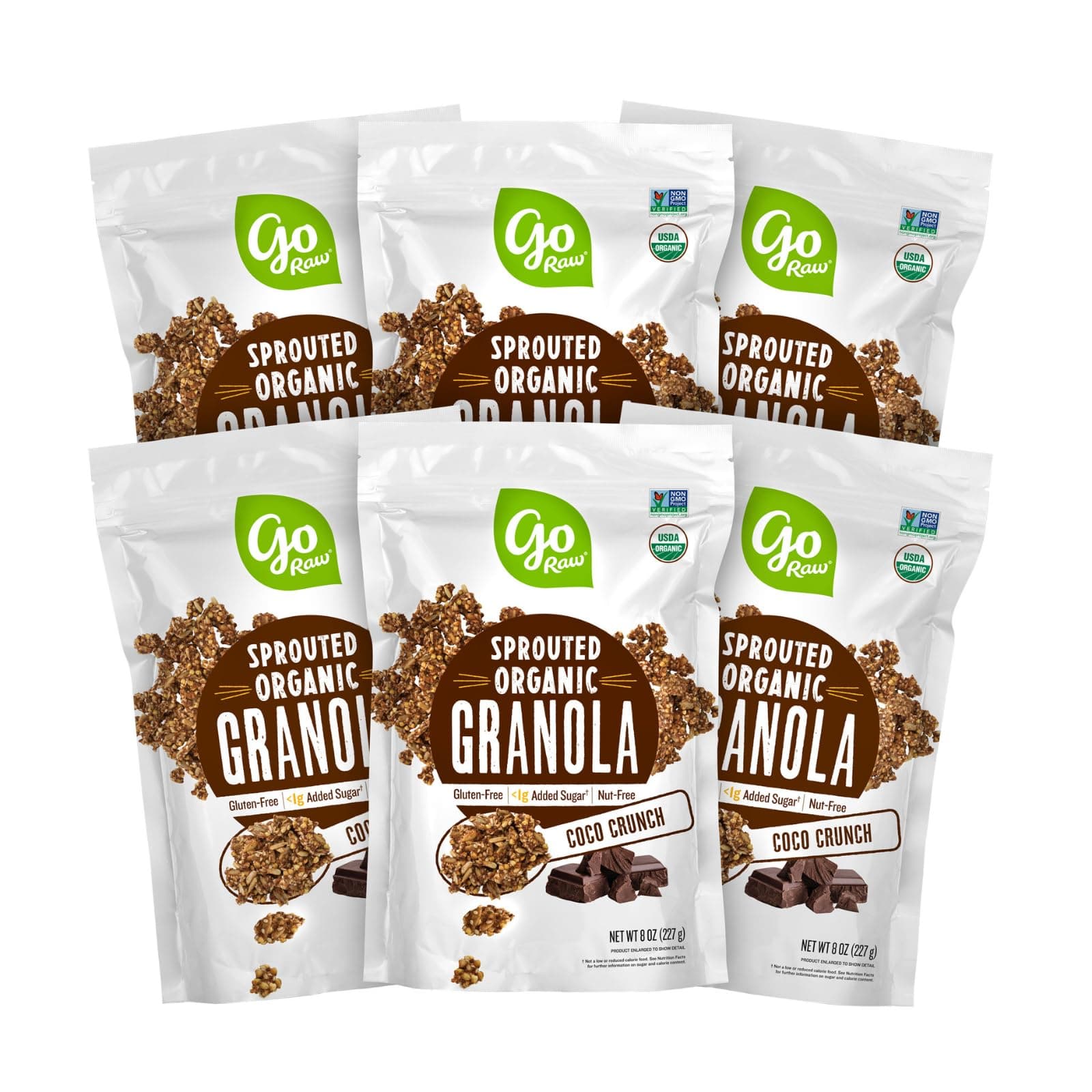 Go Raw Organic Sprouted Granola, Coco Crunch, 6 ct box of 8 oz bags