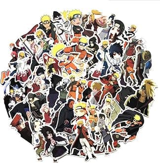 63pcs Naruto Decals Anime Cartoon Stickers Waterproof Sunlight-Proof DIY Ideals for Cars, Motorbikes, Portable luggages, Laptops