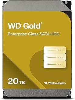 20TB WD Gold Enterprise Class SATA Internal Hard Drive HDD - 7200 RPM, SATA 6 Gb/s, 512 MB Cache, 3.5" - WD203KRYZ