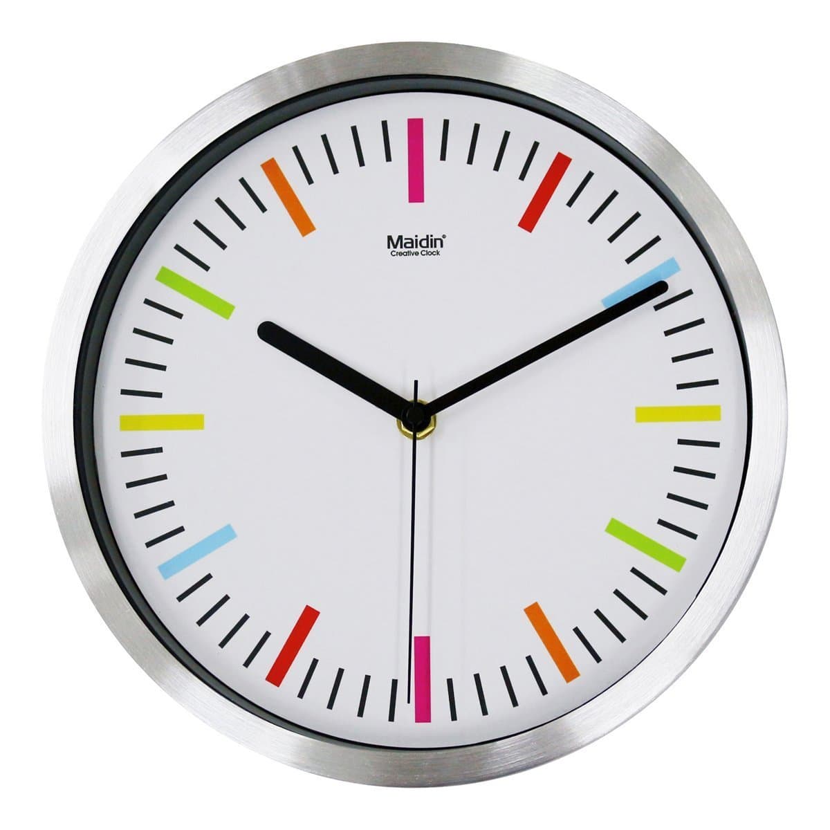 Maidin 10" Modern Non Ticking Silent Wall Clock - Rectangle as Numerals