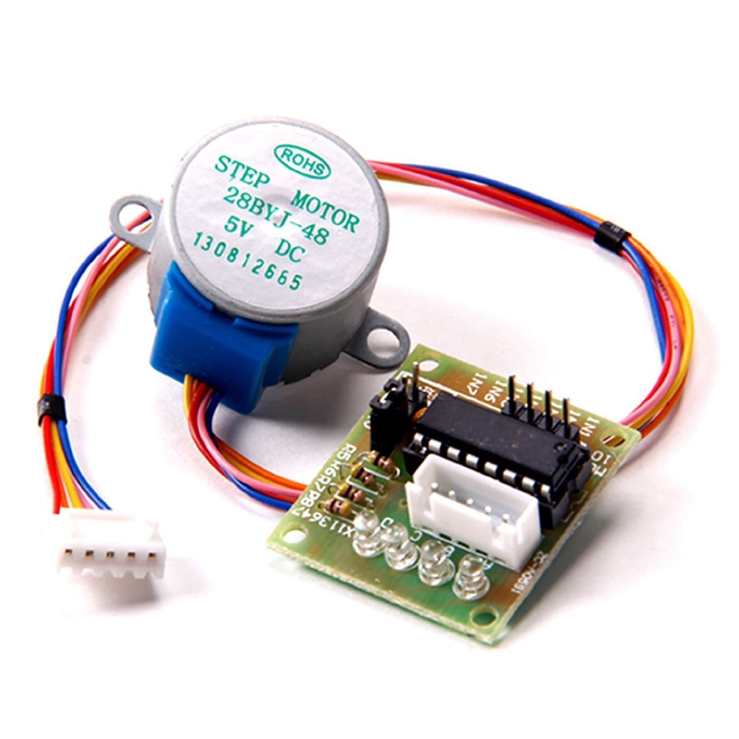 5 v, 4-phase, 5-wire stepper motor, (28byj-48-5v) with Uln2003. Stepper motor, driver board for Arduino, RBTMKR.