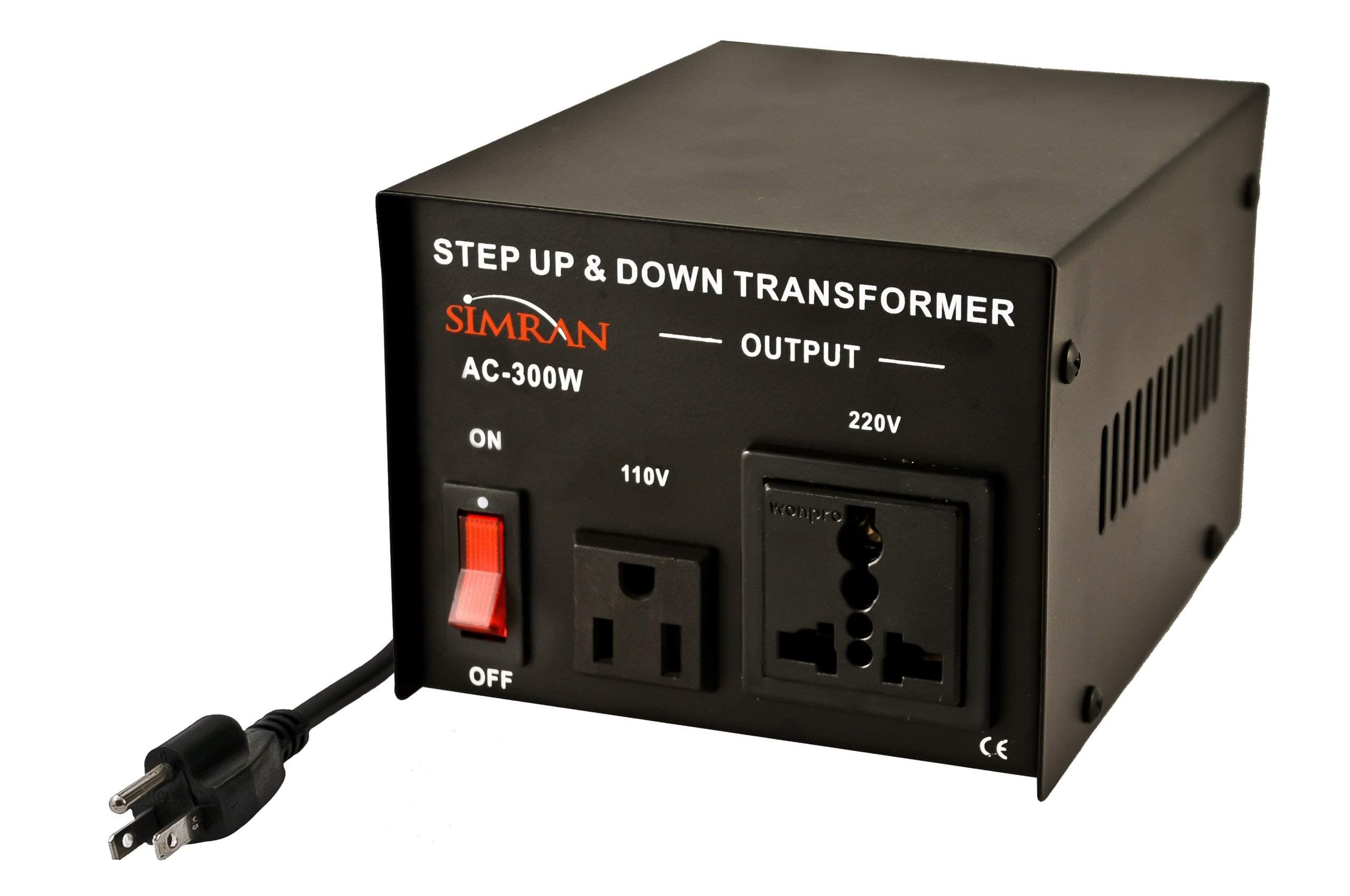 Simran AC-300 Step Up/Down Voltage Converter Transformer 110V/220V - 300 Watts,Black