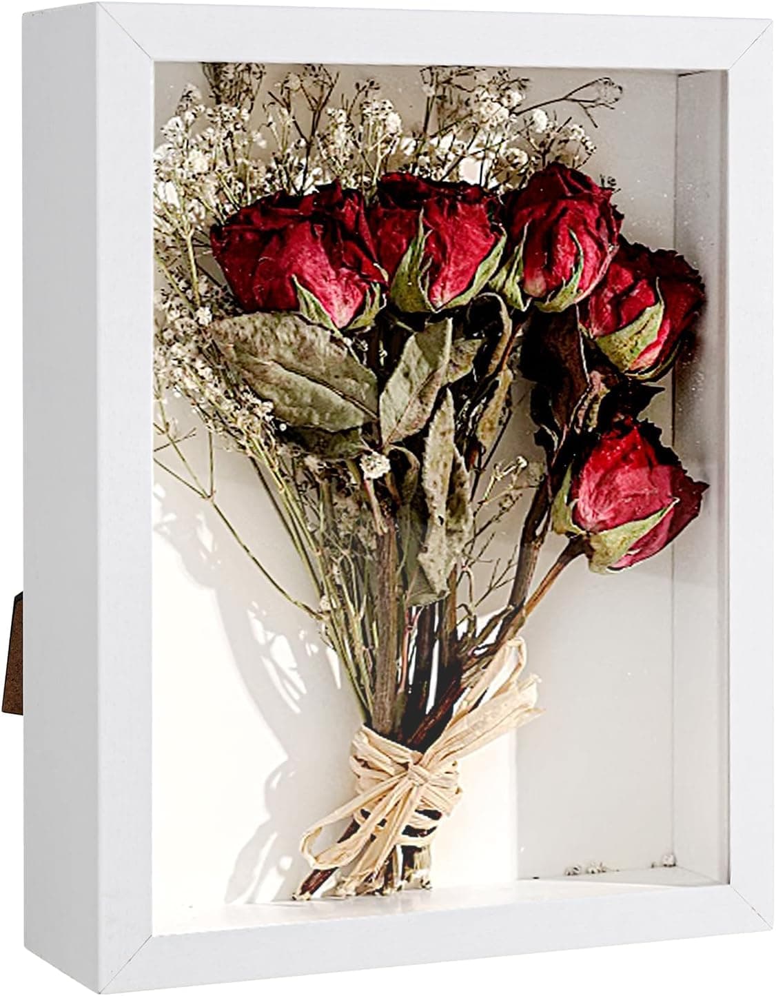 3D Picture Frame, 15 x 20 cm, Picture Frame, Deep Box with for Wall Hanging or Desktop,Display Case with Mat for Wall-Hanging Picture Showcase, Family Memory Gifts (White 1pcs)