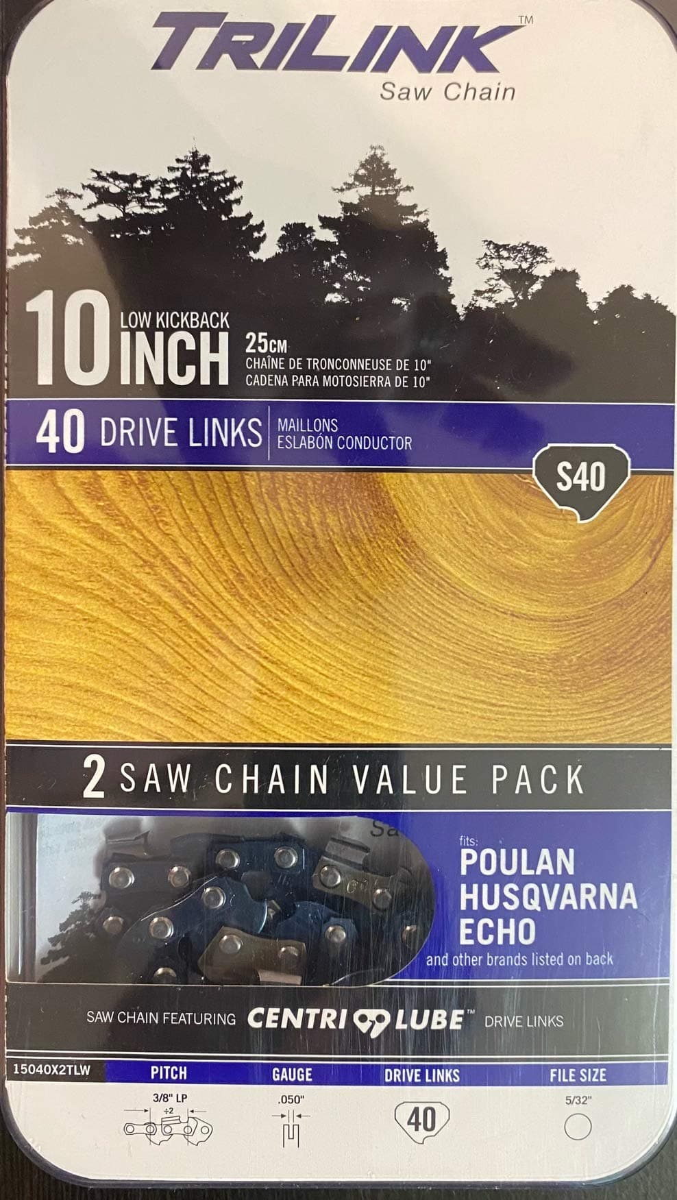 TRILINK10 Inch Saw Chain: 2 Chain Value Pack