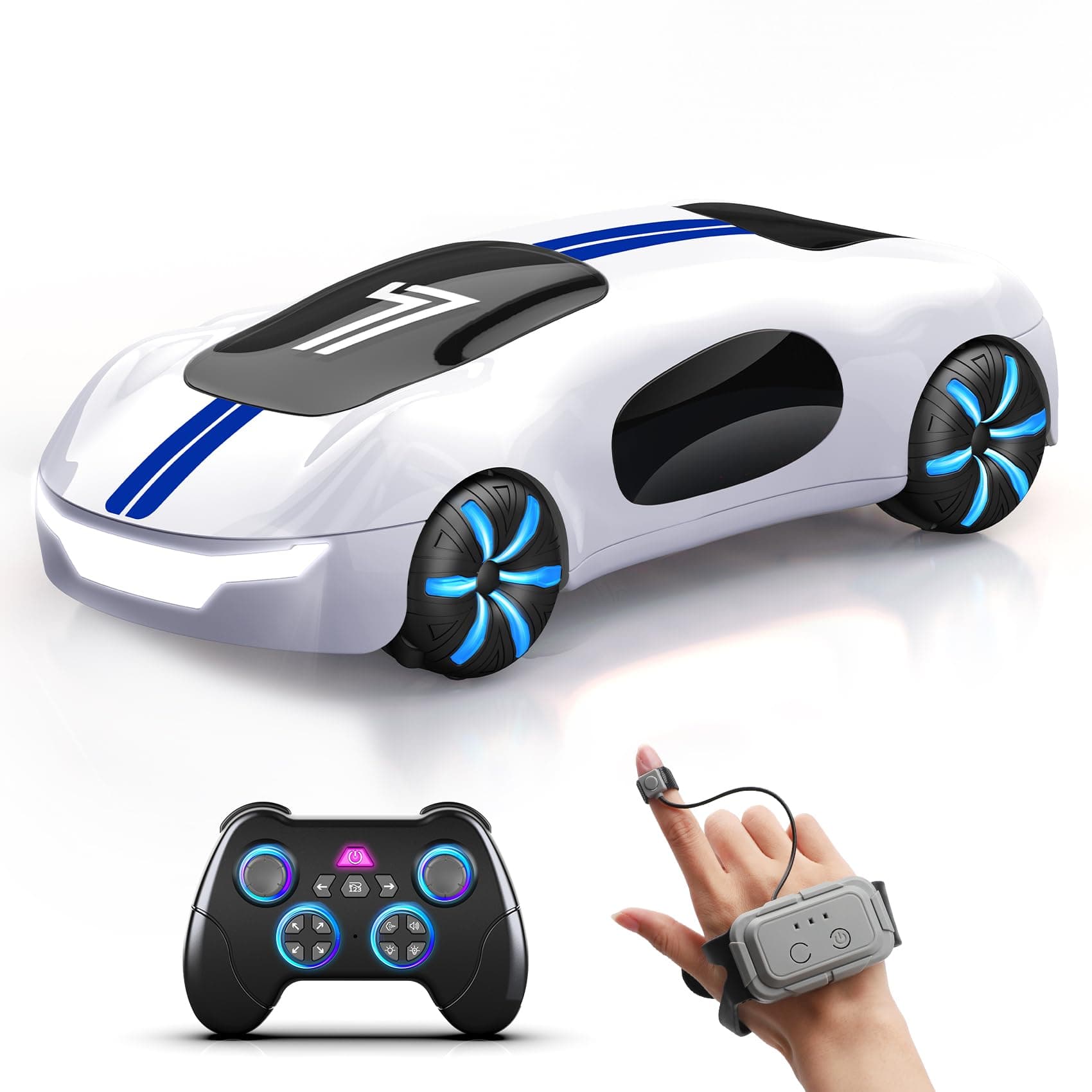 Gesture Sensing Remote Control Car, Drift RC Stunt Car with Light Spray & Sound, 2.4GHz Hobby RC Cars Toy for Kids, 360° Rotate, Birthday Gifts for Boys Girls 4-12